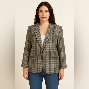 Sag Harbor Black and White Checkered Blazer